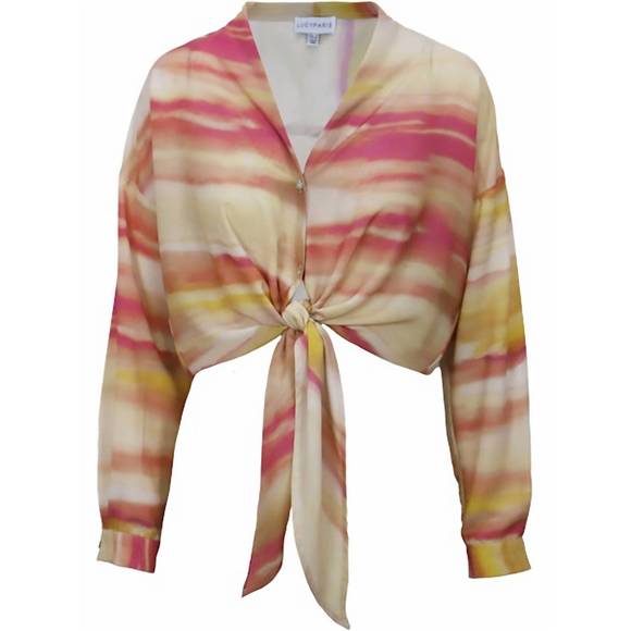 NEW LUCY PARIS gloria front tie top in multicolor - Picture 4 of 4